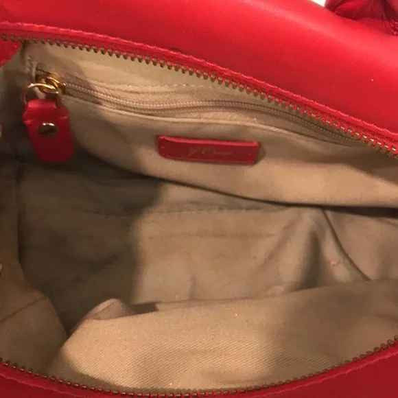 J Crew Crossbody Purse Womens Red Harper Leather Shoulder Bag Classic Bohemian - Picture 4 of 12